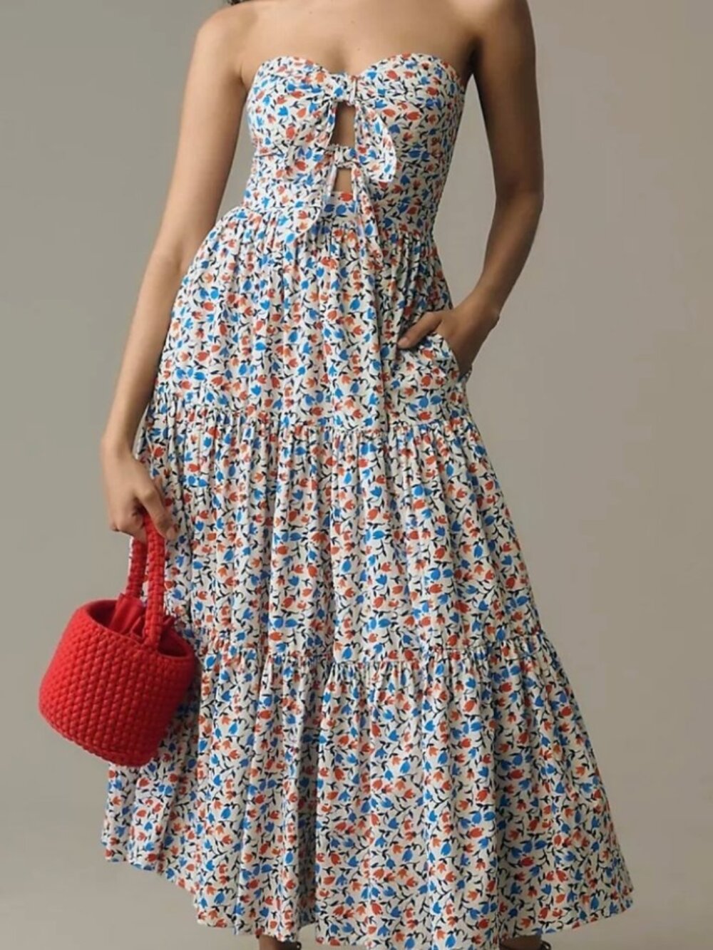 ATSU strapless cut out maxi dress